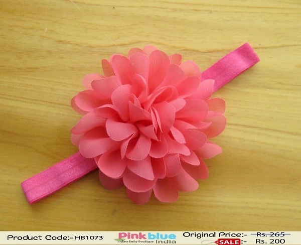 Fabulous Magenta Headband for Children with Peach Pink Flower