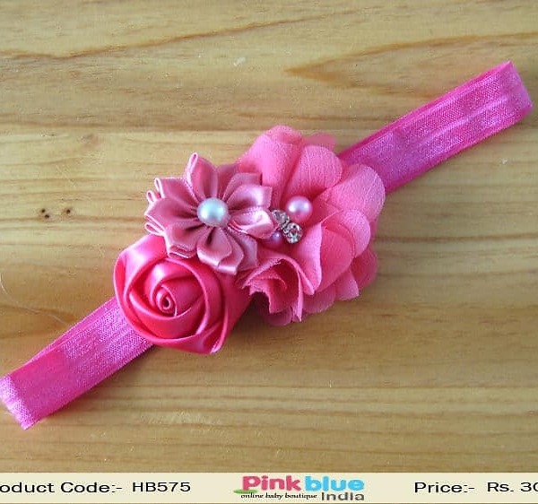 Magenta Pink Hair Band for Toddlers in India