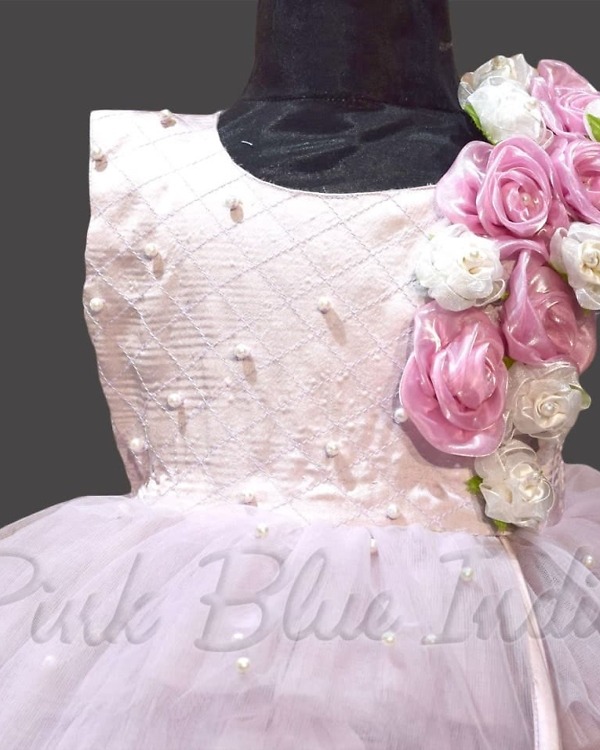 Mauve layered wings gown for girls stylish birthday party outfit