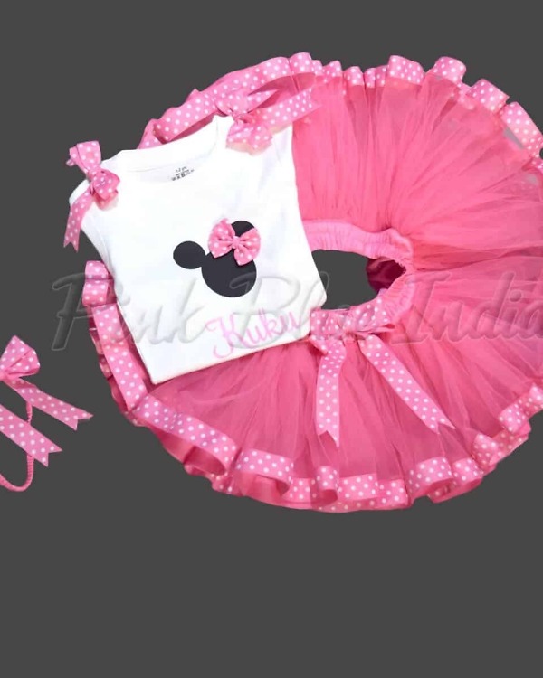 Minnie mouse first birthday outfit for baby girl themed party dress