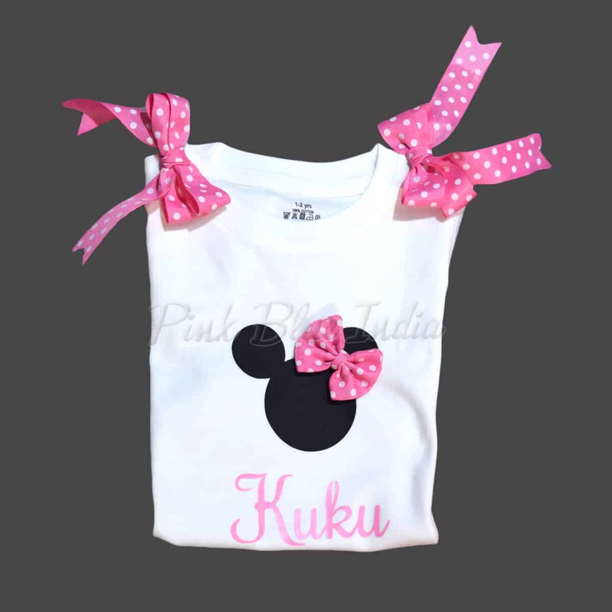 Minnie mouse t shirt for kids birthday theme comfortable party wear