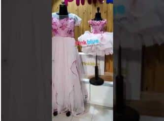 Mother and daughter dress matching party wear elegant outfit