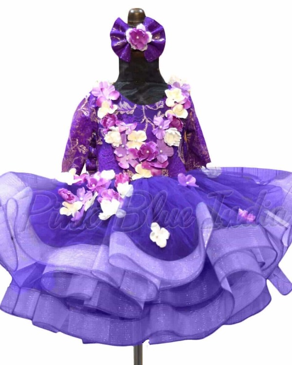 Layered party wear gown for girls birthday celebration stylish outfit