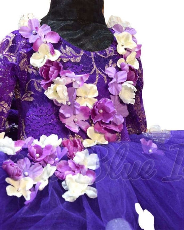 Multi layered party gown for girls birthday celebration elegant wear