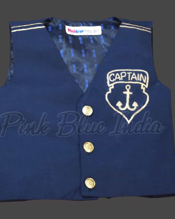 Navy captain jacket outfit boys party wear themed birthday costume