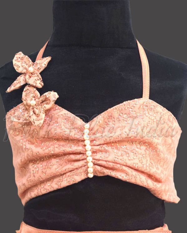 Neck top with skirt set for girls party wear stylish birthday outfit