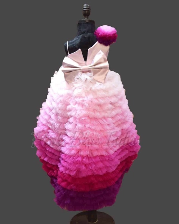Ombre party dress for kids girls birthday celebration stylish wear