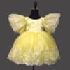 One piece yellow party dress girls birthday celebration stylish cute outfit