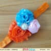 Orange blue flower baby hair accessory for birthday, vibrant and stylish