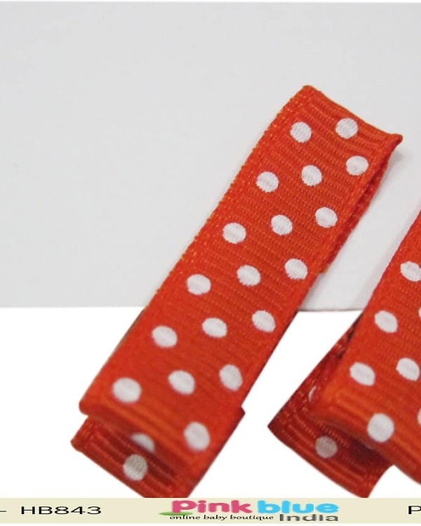 Toddler girl orange rectangle hair clip bright festive accessory stylish look