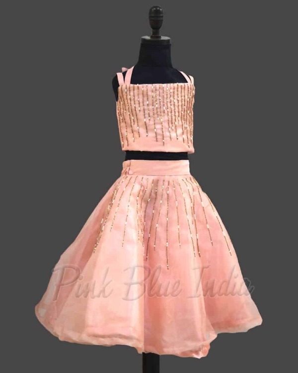 Party wear crop top lehenga for kids designer ethnic wedding outfit