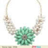 Pastel green floral necklace for women pearl accents festive wear classy