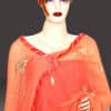 Women peach chiffon saree farewell party wear elegant and graceful drape