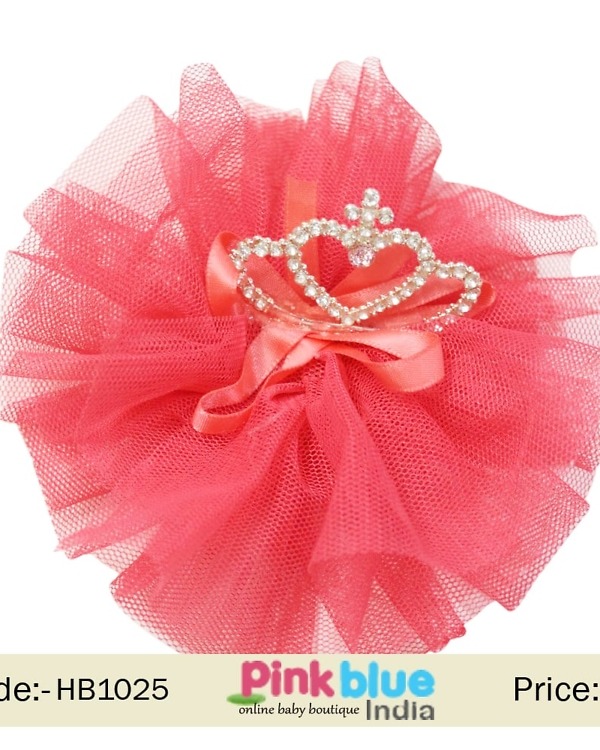 Peach toddler girl hair clip for birthday, cute and stylish party wear