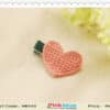 Peach heart green baby girl hair clip, stylish festive accessory, cute gift idea
