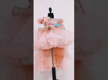 Peach high low dress for girls birthday party wear stylish outfit