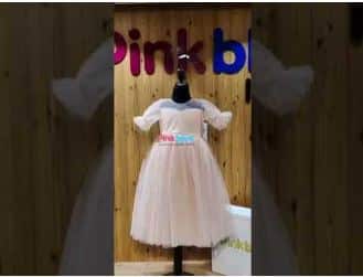 Peach party dress for girls elegant birthday celebration stylish outfit