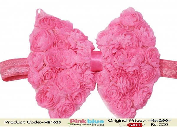Peach pink baby girl hairband for wedding, soft and stylish party accessory