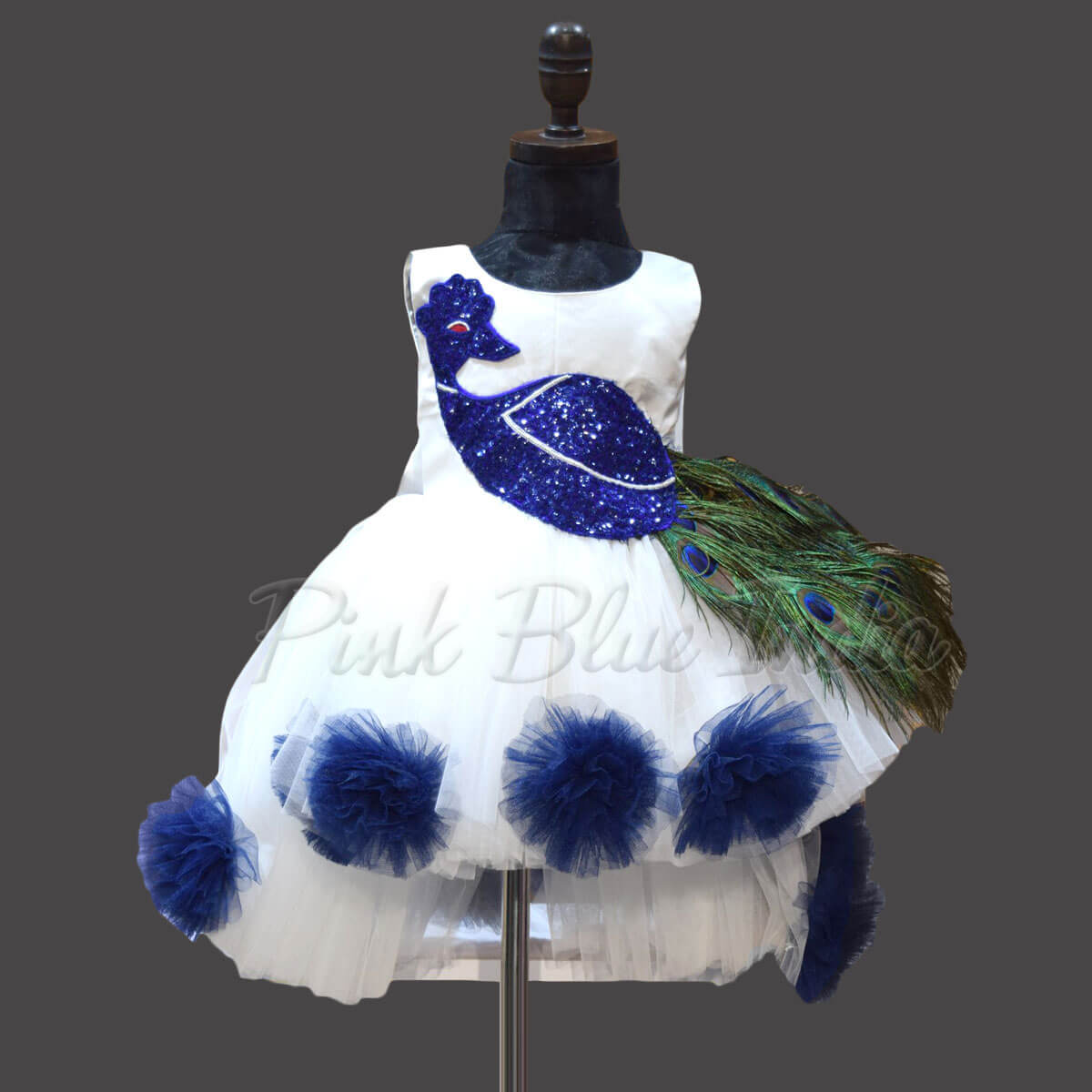 Peacock theme birthday gown for girls party stylish designer outfit