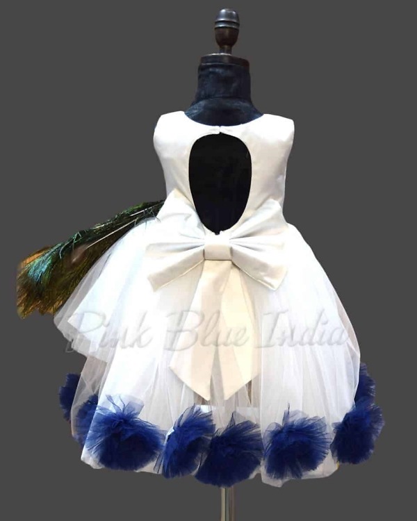 Peacock theme birthday dress for girls party stylish designer outfit