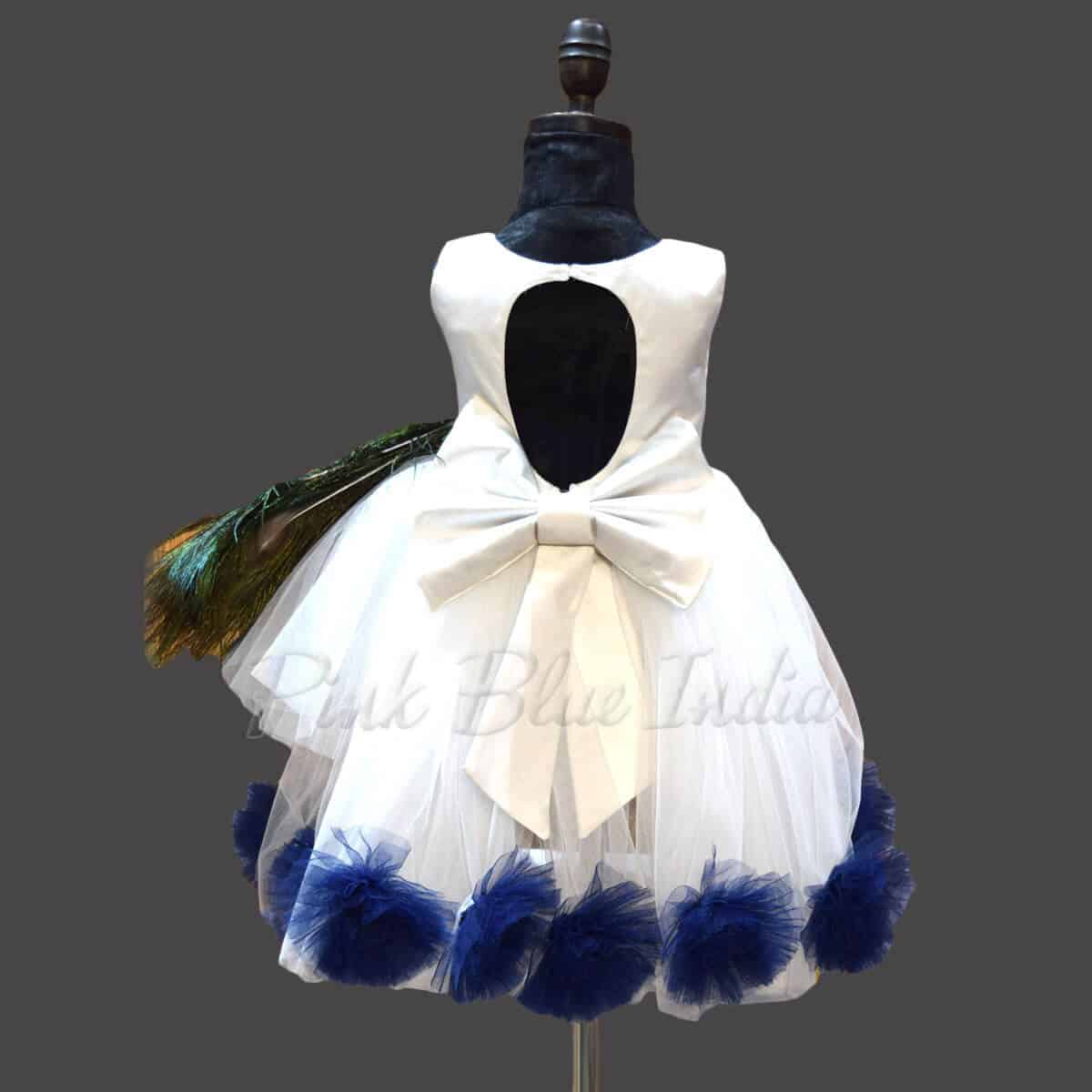 Peacock theme birthday dress for girls party stylish designer outfit