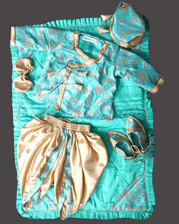 Personalized newborn jamna set for baby traditional stylish ceremony wear