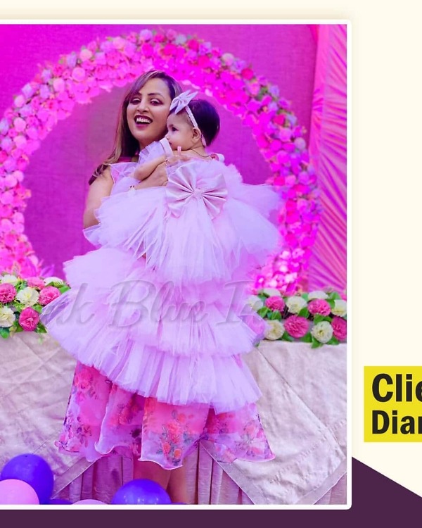 Baby girl pink birthday dress fluffy party wear cute princess style outfit