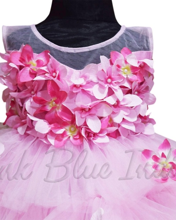 Pink birthday frock for baby girl soft net elegant stylish party wear