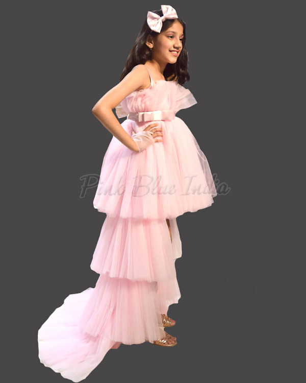 Baby girl pink party frock birthday celebration wear stylish and adorable