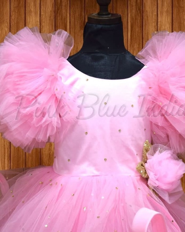 Pink cascade dress for girls birthday party stylish layered outfit