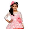 Pink floor length flower girl gown for kids, wedding party wear, stylish outfit