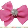 Pink infant headband with bow for birthday celebration, cute and comfy fit