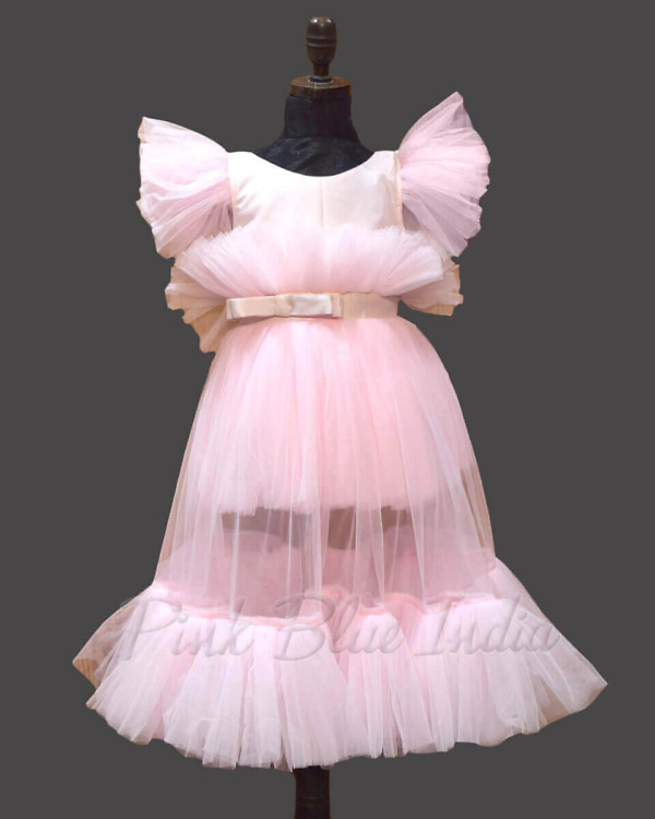 Pink long western party dress for girls birthday stylish outfit