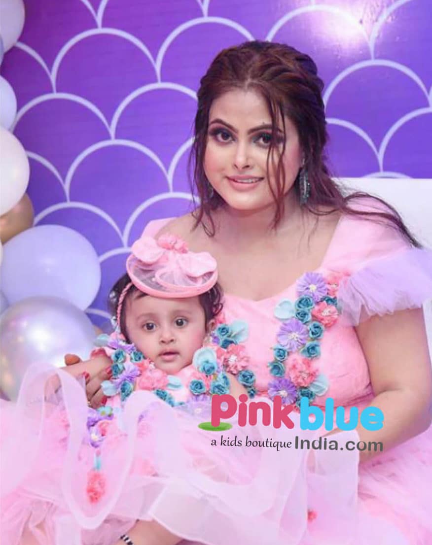 Pink mom daughter matching dress for birthday party wear stylish look