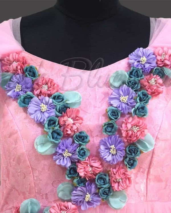 Pink mother daughter gowns for party wear stylish elegant outfit