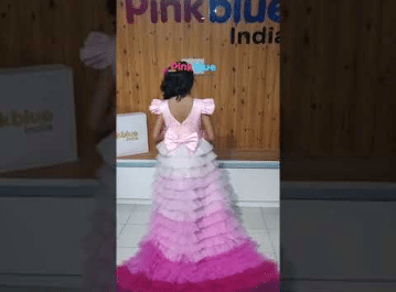 Pink ombre baby girl party gown for birthday celebration stylish princess look