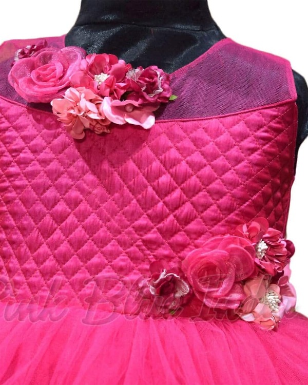 Pink party gown for girls birthday party elegant outfit