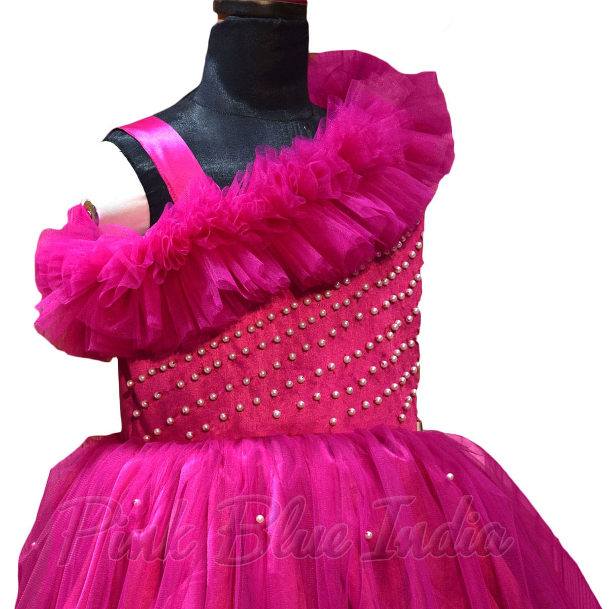 Pink tail gown for girls stylish birthday party elegant outfit