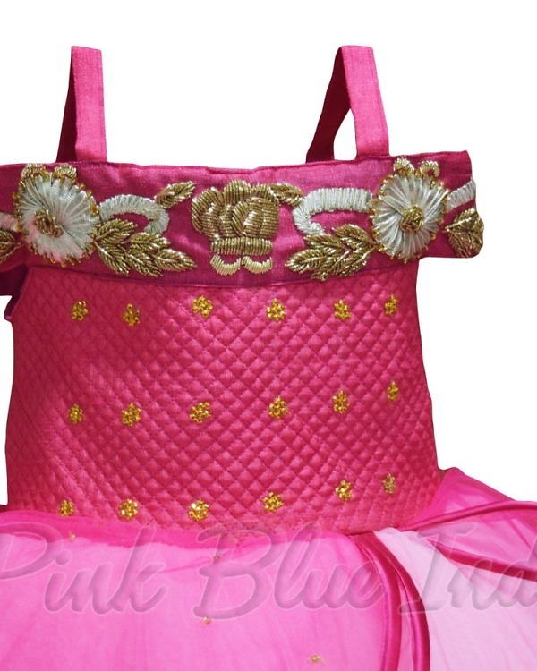 Pink wings birthday gown for baby girl fairy theme party outfit
