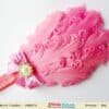 Baby pink feather bow headband for wedding, elegant and stylish accessory