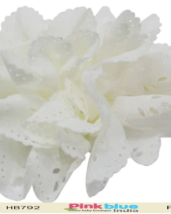 Off white infant hairband for wedding outfit, elegant and minimal style