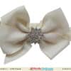 Cream princess infant headband for special occasion, elegant and adorable