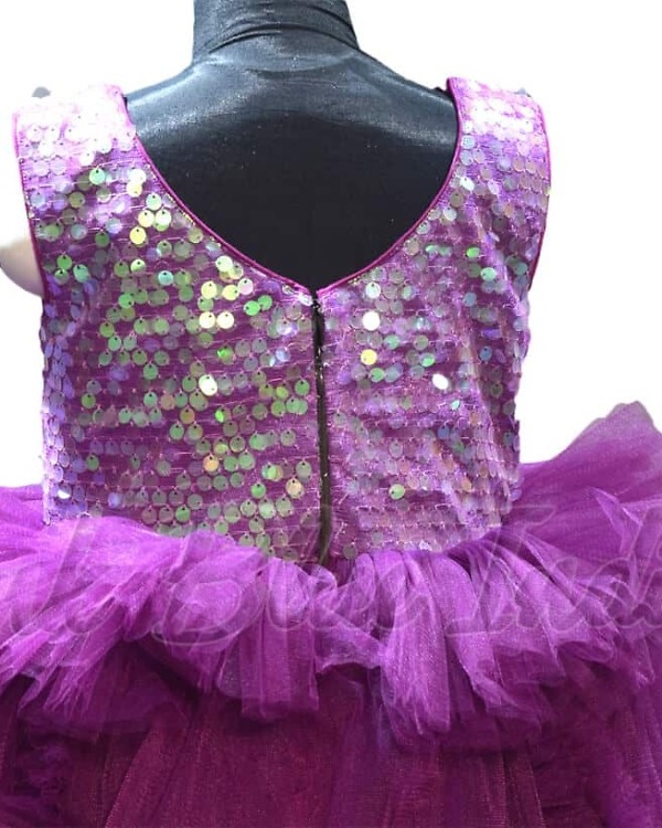 Princess style tail gown for baby girl, elegant birthday wear