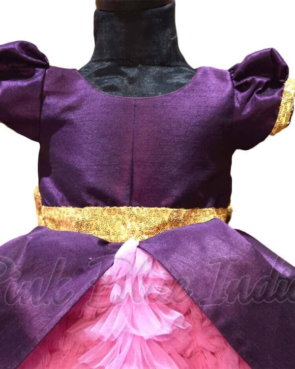 Purple and lilac layered gown for girls birthday party elegant outfit