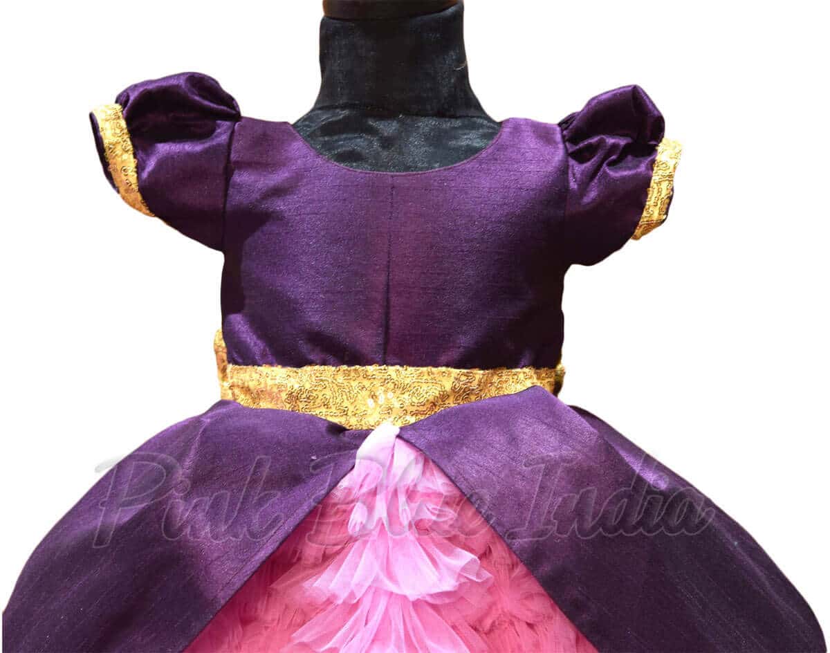 Purple and lilac layered gown for girls birthday party elegant outfit