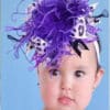 Purple white crochet floral headband newborn baby girls cute