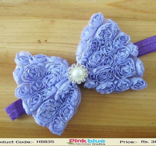 Purple infant girl birthday headband, cute and elegant party accessory