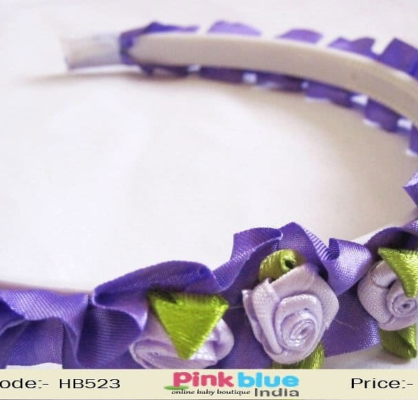 Baby girl purple party wear headband festive occasion stylish