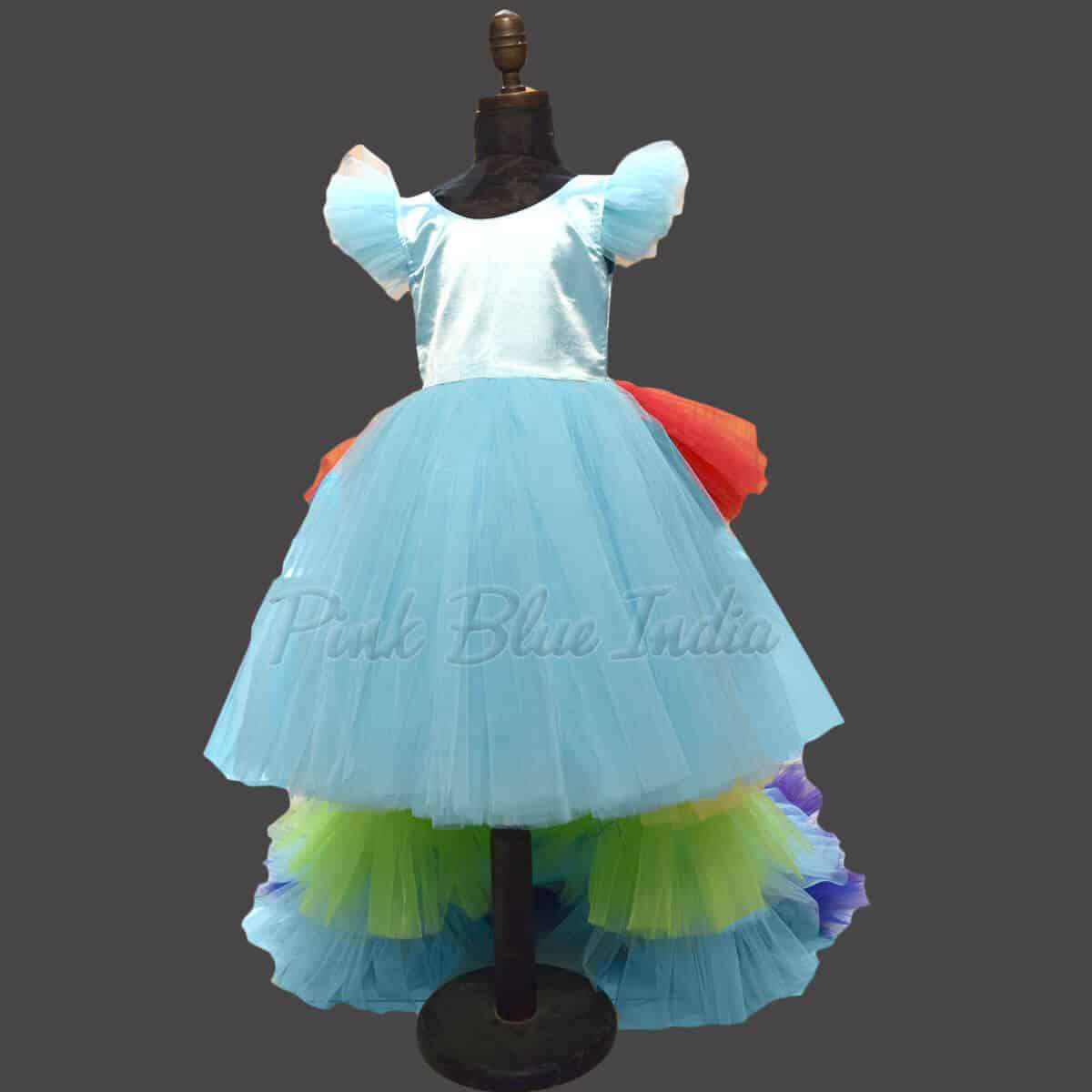 Rainbow theme birthday dress for girls party colorful stylish outfit