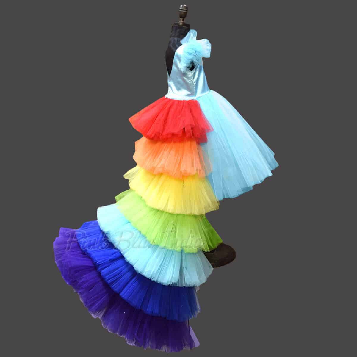 Rainbow theme birthday outfit for kids girls party vibrant dress
